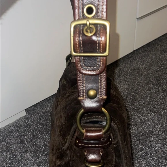 RARE Brown Suede Coach 65th Anniversary Legacy Shoulder Bag - Picture 5 of 11